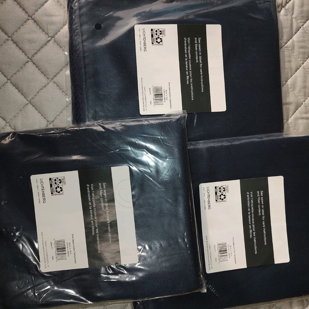 Lichtenberg Three Package of Navy Valance 54 in. x 18 in-New